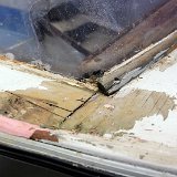 IMG 250011  Some decking timber has been replaced with just outdoor ply (H3 treated). Mouldings are glued and screwed with a mix of silicone and Selly's no more gaps.