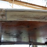 IMG 250036  The rotten cabin roof overhang repaired.