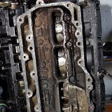 IMG 280100  Number 1 and 2 cylinder exhaust area looks nice and greasy while number 3 and 4 are completely washed out from the water leak in the exhaust baffle.